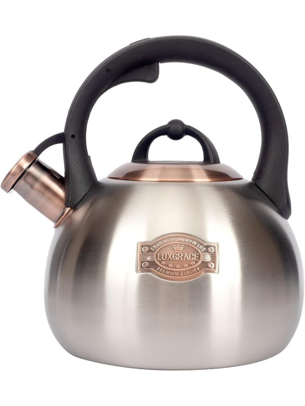 Silver Kitchen Whistling Tea Kettle 3.1 Quart Stainless Steel Stovetop Tea Pot